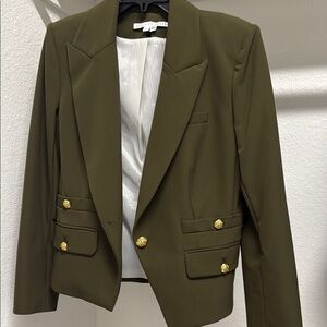 Olive Green Blazer with Gold Buttons